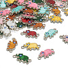 48Pcs 8 Colors Alloy Enamel Elephant Connector Charms ENAM-TA0001-80P-2