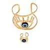 Evil Eye Alloy Resin Hollow Cuff Bangles & Cuff Rings Sets FS-WGE3CB7-01-5