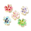 Brass Enamel Pendants KK-K427-10B-G-1
