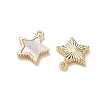 Brass Natural Shell Pendants KK-P355-22G-2