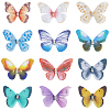 60Pcs 12 Styles 3D Gauze Butterfly Ornament Accessories FIND-SP0020-64D-7
