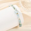 Nuggets Natural Larimar and Potato Pearl Beaded Bracelets BJEW-JB14468-2