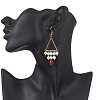 3 Pairs 3 Styles Natural Mixed Stone Rhombus Dangle Earrings EJEW-TA00752-3