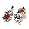 Dyed & Heated Natural Carnelian Pendants G-G111-01P-04-2