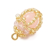 Luminous Handmade Glass Seed Beaded Teardrop Pendants PALLOY-MZ00962-02-4