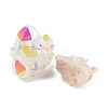 Electroplated Natural Druzy Quartz Crystal Cluster Ornaments RABO-PW0001-179A-3