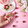 30Pcs 2 Colors Electroplate Opaque Acrylic Pendants PACR-SC0001-09-3