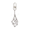 Stainless Steel Braided Chain Macrame Pouch Empty Stone Holder Pendant Decorations HJEW-JM02056-1