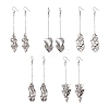 201 Stainless Steel Geometry Long Dangle Earrings with 304 Stainless Steel Pins EJEW-JE05417-1