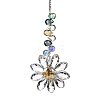 Glass Flower Hanging Suncatchers HJEW-C009-01E-1