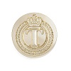 Golden Tone Crown Initial Wax Seal Brass Stamp Heads AJEW-A065-01T-1