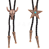 2Pcs 2 Styles Adjustable Vintage PU Leather Bolo Tie NJEW-GF0001-13R-1
