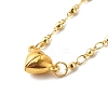 Magnetic Heart Alloy Clasps Necklace for Girl Women NJEW-JN03658-4