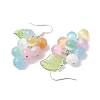 Colorful Grapes Natural Selenite(Dyed) Dangle Earrings EJEW-TA00499-4