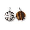 Natural Tiger Eye Pendants G-P498-04P-22-2