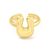 Brass Letter Open Cuff Rings for Women RJEW-G313-01U-G-2