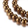 Electroplate Magnetic Synthetic Hematite Bead Strands G-A165A-8mm-03-1