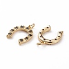 Brass Micro Pave Black Cubic Zirconia Pendants X-KK-C100-14G-3
