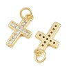 Brass Micro Pave Clear Cubic Zirconia Pendants CU-CBADC6C-06G-02-2