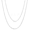 Anti-Tarnish Rhodium Plated 925 Sterling Silver Thin Dainty Link Chain Necklace for Women Men JN1096B-02-1