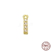 Real 18K Gold Plated 925 Sterling Silver Micro Pave Clear Cubic Zirconia Charms STER-P054-10G-I-1