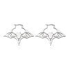 Non-Tarnish 304 Stainless Steel Bat Hoop Earrings for Women EJEW-R156-07P-5