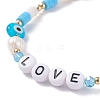 Love Word Acrylic & Heishi Polymer Clay Beaded Stretch Bracelets BJEW-TA00069-02-4