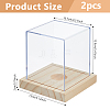 Acrylic Baseball Display Cases with Wooden Base ODIS-WH0081-16-2