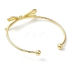 Bowknot Brass Cuff Bangles BJEW-D039-37B-G-3