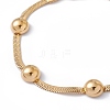 Ion Plating(IP) 304 Stainless Steel Half Round Beaded Herringbone Chain Bracelet for Women BJEW-G656-01G-2