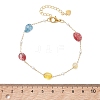 Nuggets Natural Mixed Stone & Plastic Imitation Pearl Beads Link Bracelets BJEW-JB13564-2