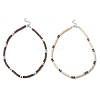 2Pcs 2 Colors Natural Coconut & Natural Magnesite Heishi Beaded Necklaces NJEW-JN05308-2