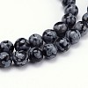 Natural Snowflake Obsidian Round Bead Strands X-G-J303-09-6mm-3