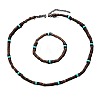 Bohemian Style Coconut Shell with Synthetic Turquoise Rondelle Beaded Necklaces & Bracelets Sets FS-WG8D889-05-2