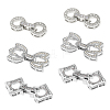 6Pcs 3 Styles Rack Plating Brass Micro Pave Clear Cubic Zirconia Fold Over Clasps KK-HS0001-02P-1
