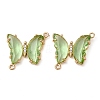 Brass Pave Faceted Glass Connector Charms X-FIND-Z020-04H-1
