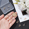12Pcs 2 Colors Brass Micro Pave Clear Cubic Zirconia Charms KK-UN0004-16-3