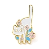 Cartoon Yoga Cat & Flower Enamel Pins JEWB-E030-01G-04-1