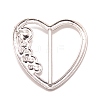 Heart Alloy Resin Imitation Pearl Slide Buckles JEWB-TAC0003-03A-2