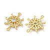 Rack Plating Brass Clear Cubic Zirconia Helm Connector Charms KK-C084-20G-2