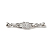 Brass Micro Pave Clear Cubic Zirconia Fold Over Clasps KK-B079-02P-1