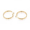 Oval Brass Hoop Earrings EJEW-T047-97G-3