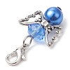 8Pcs 8 Colors Angel Glass Pearl & Acrylic Pendant Decoration HJEW-JM02646-4