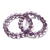 Natural Amethyst Round Beads Stretch Bracelets for Women BJEW-L712-B04-10mm-4
