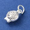 925 Sterling Silver Hollow Fish Charms with Jump Rings STER-E071-01S-03-2
