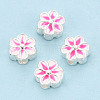 925 Sterling Silver Enamel Beads STER-T008-35A-1