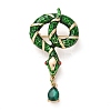 Rhinestone Snake Aolly Brooch with Enamel JEWB-V002-17C-1