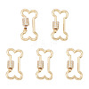 5 Pcs Brass Micro Pave Clear Cubic Zirconia Screw Carabiner Lock Charms KK-TA0003-17-1