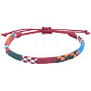 Adjustable Bohemian Style Cotton & Linen Cord Braided Bracelets for Friendship OB0004-24-1