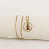 Alloy & Plastic Inner Flower Flat Round Pendant Necklaces FS-WG8915D-15-1
